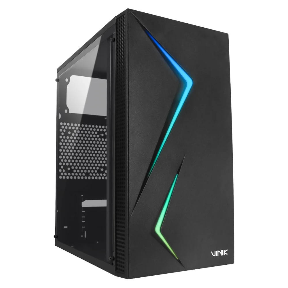 Gabinete Gamer Vinik Twin Edge Preto Lateral Acrilico - Ggteacbk Gabinete Gamer Vinik Twin Edge Preto Lateral Acrilico - Ggteacbk
