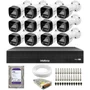 Kit 12 Câmeras Intelbras Vhd 1220 B G8 Full Color Full Hd Visão Noturna Colorida 20m Dvr Mhdx 1116c 2TB