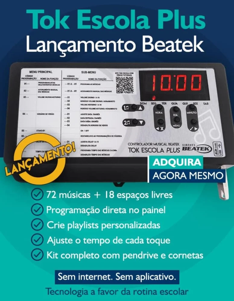 Sirene Sonora Tok Escola Ideal Para Crianças Autistas Não Amplificado, Pronto Para Ser Integrado Ao Sistema De Som Da Escola.