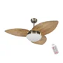 Ventilador De Teto Dormamu Bronze 3 Pás Rádica Freijó 220v Com Controle