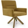 Cadeira Para Sala Angel Giratória Giromad Veludo Mostarda - Nexta Casa