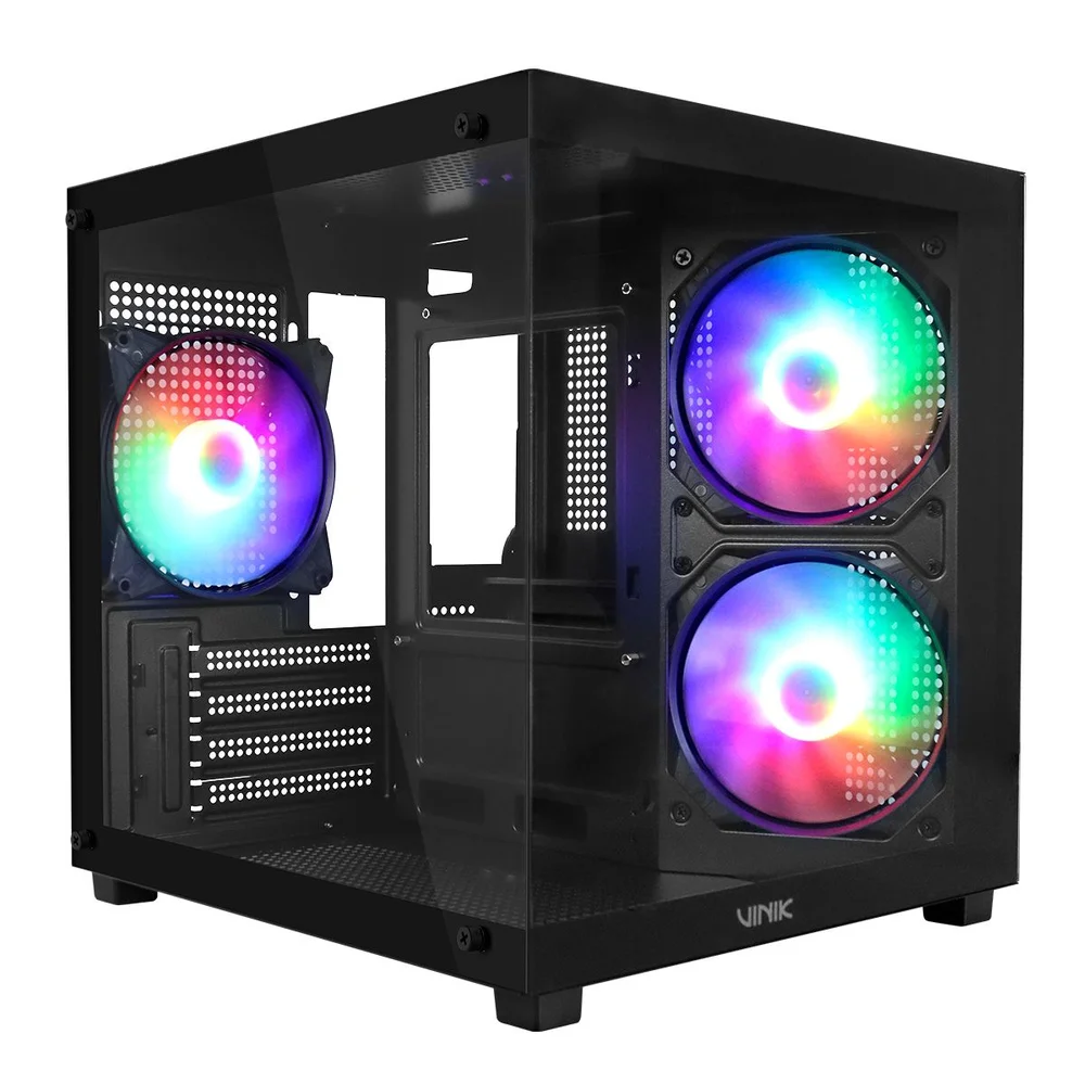 Gabinete Gamer Vinik G-cube Preto Vidro Temperado C/ 3 Fans - Gggcvbk Gabinete Gamer Vinik G-cube Preto Vidro Temperado C/ 3 Fans - Gggcvbk