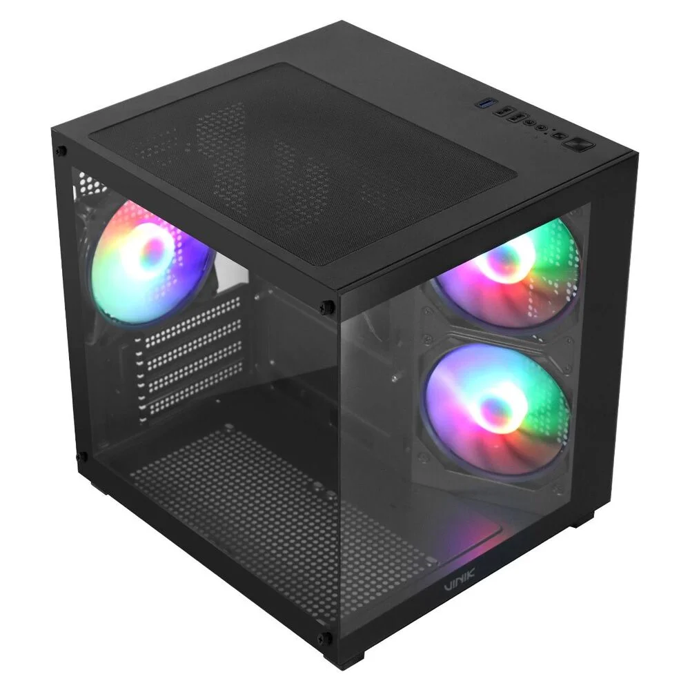 Gabinete Gamer Vinik G-cube Preto Vidro Temperado C/ 3 Fans - Gggcvbk Gabinete Gamer Vinik G-cube Preto Vidro Temperado C/ 3 Fans - Gggcvbk
