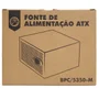 Fonte Brazilpc Atx 500w Bpc-5350b-m Com Cabo De Força