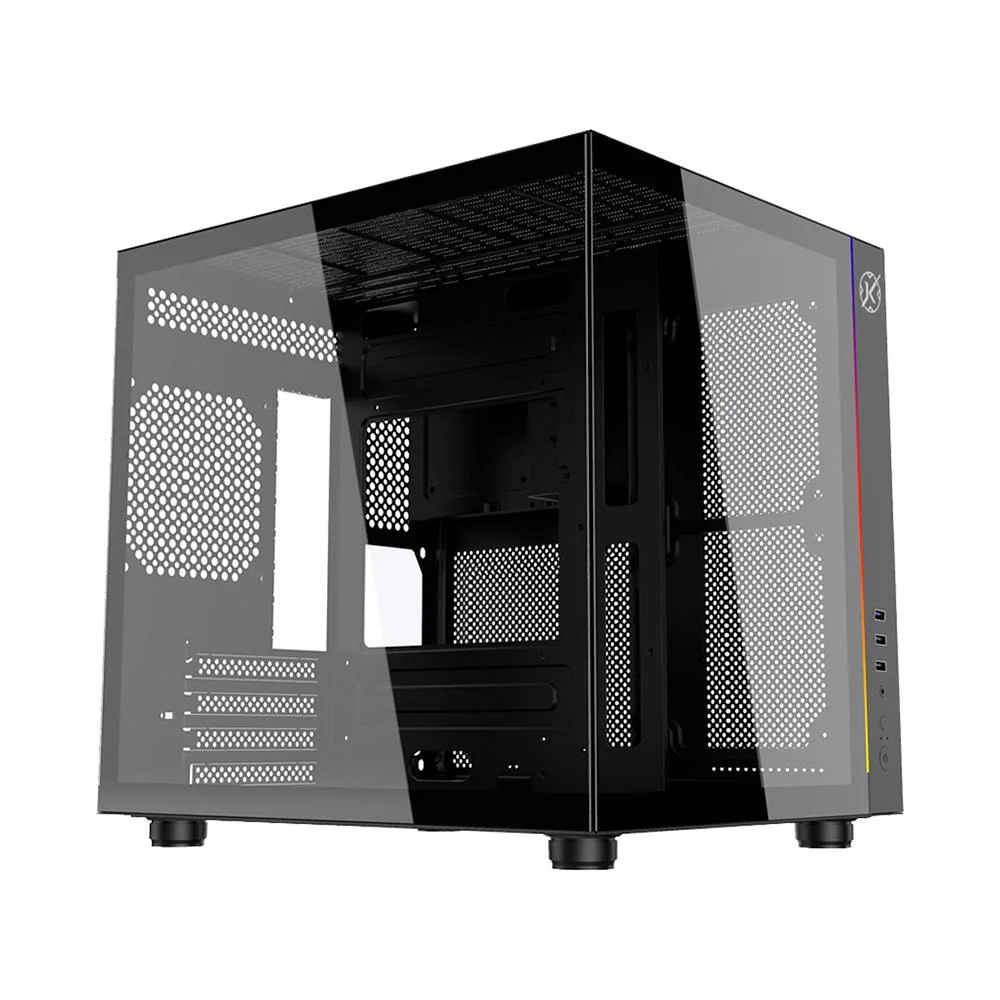 Gabinete Gamer Kalkan Midgard RGB Micro Atx Aquário Sem Fans Preto Gabinete Gamer Kalkan Midgard RGB Micro Atx Aquário Sem Fans Preto