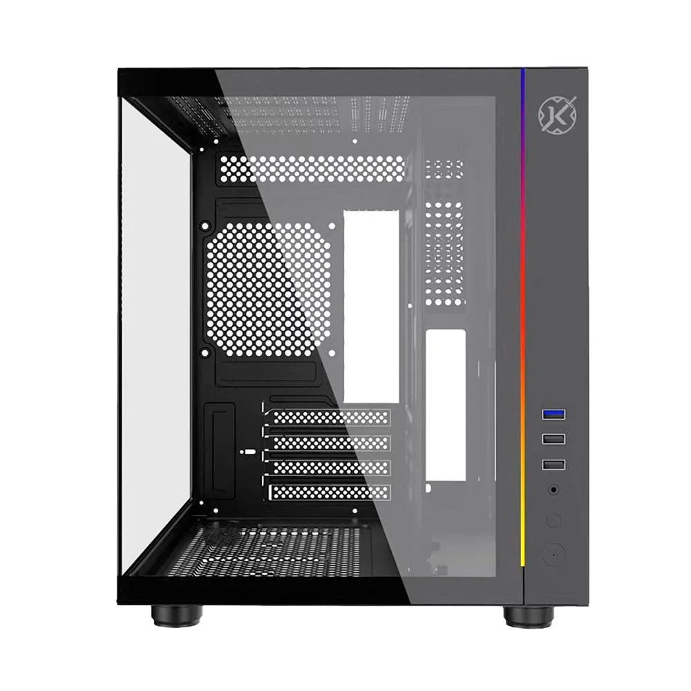 Gabinete Gamer Kalkan Midgard RGB Micro Atx Aquário Sem Fans Preto Gabinete Gamer Kalkan Midgard RGB Micro Atx Aquário Sem Fans Preto