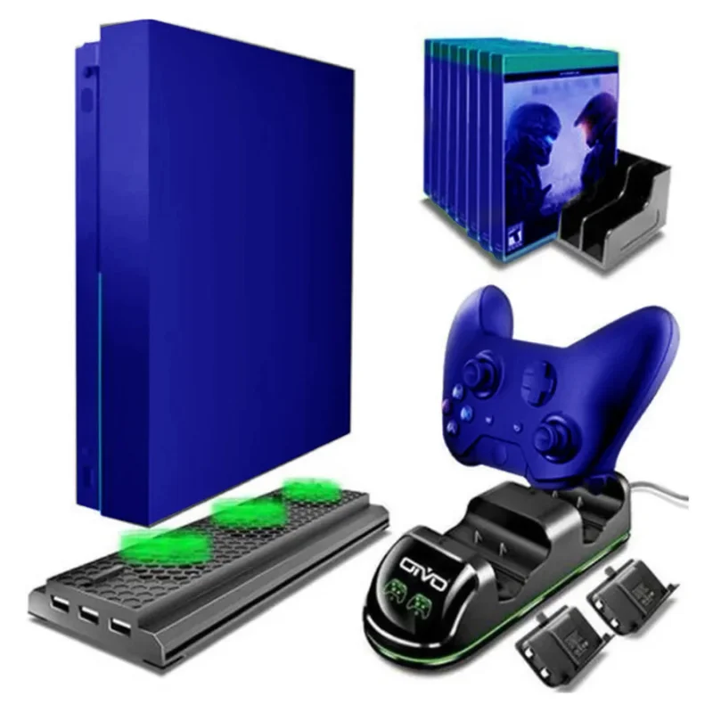 Base Carregador Organizador Suporte Charging Dock Station Compativel XBOX One X 4 In 1