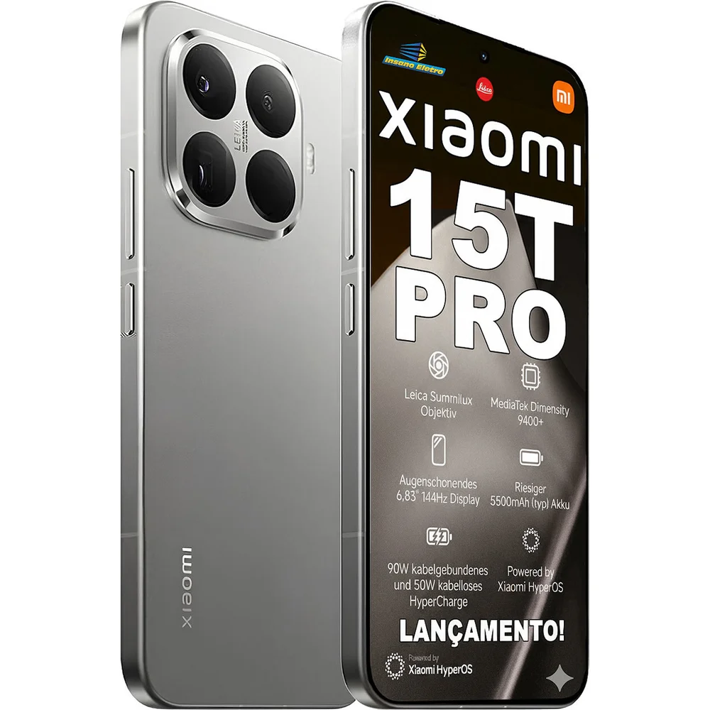 "Smartphone Xiaomi 15T Pro / 512GB / 12GB RAM / 5G / Dual SIM / NFC / Tela AMOLED 6,83"" 1,5H 144Hz / HyperCharge 90W Com Fio e 50W Sem Fio / Bateria 5.500 mAh / Câmera Tripla 50 MP Leica / Proteção Água e Poeira IP68 / Global - Cinza (Gray)" - view 4