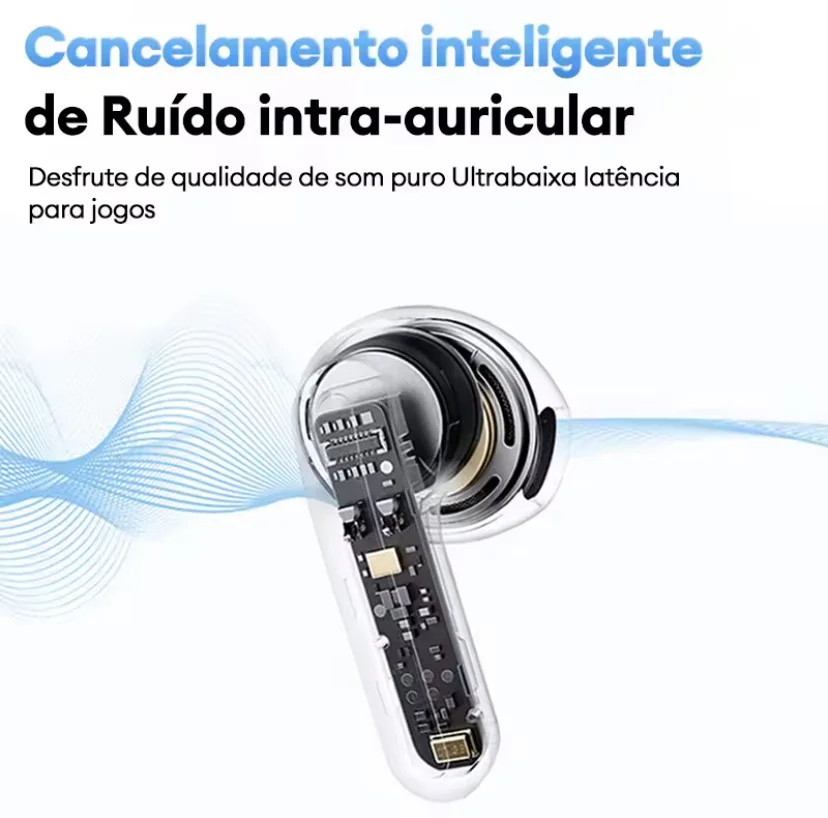 Fone De Ouvido Lenovo Services Le209 Bluetooth Cancelamento De Ruído Inteligente E Design Premium - Preto