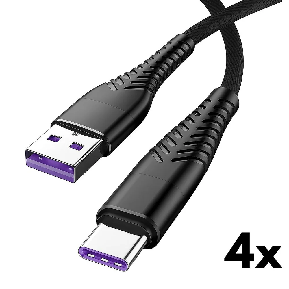 4 Cabos Carregador USB-C 2 Metros