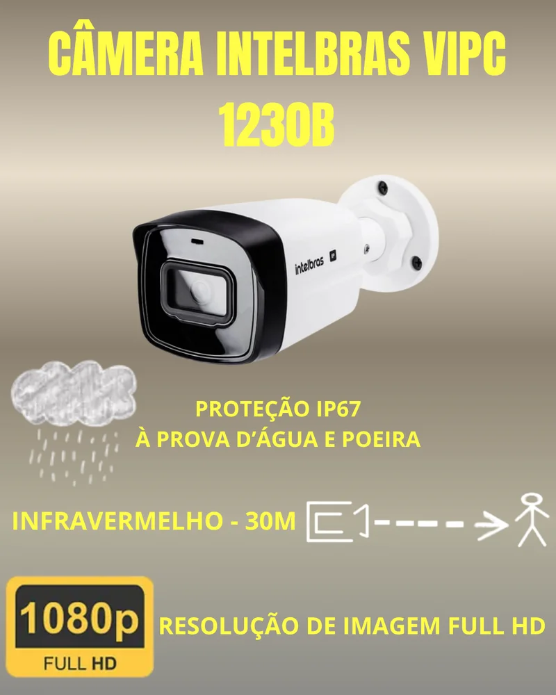 Kit 1 Câmera Ip Vipc 1230b Intelbras Nvd 1404p Hd 500gb