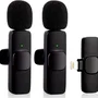 Kit Com 2 Microfones De Lapela Sem Fio Para Iphone – Compatível Com Ios, Conexão Iphone Até O 14 Pro Max, Cancelamento De Ruído, Ideal Para Gravações, Vídeos, Reuniões E Lives