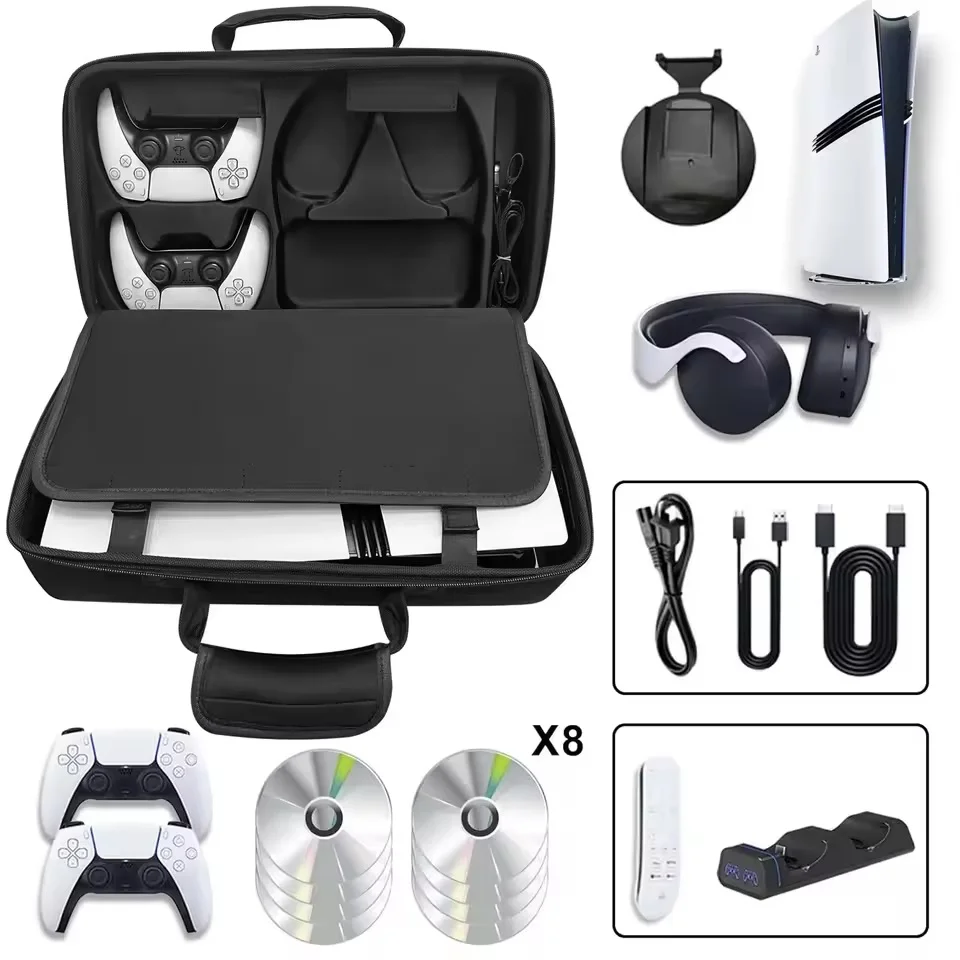 Bolsa Premium Mochila Transporte Para Playstation 5 Pro E Acessórios Preta Bolsa Premium Mochila Transporte Para Playstation 5 Pro E Acessórios Preta