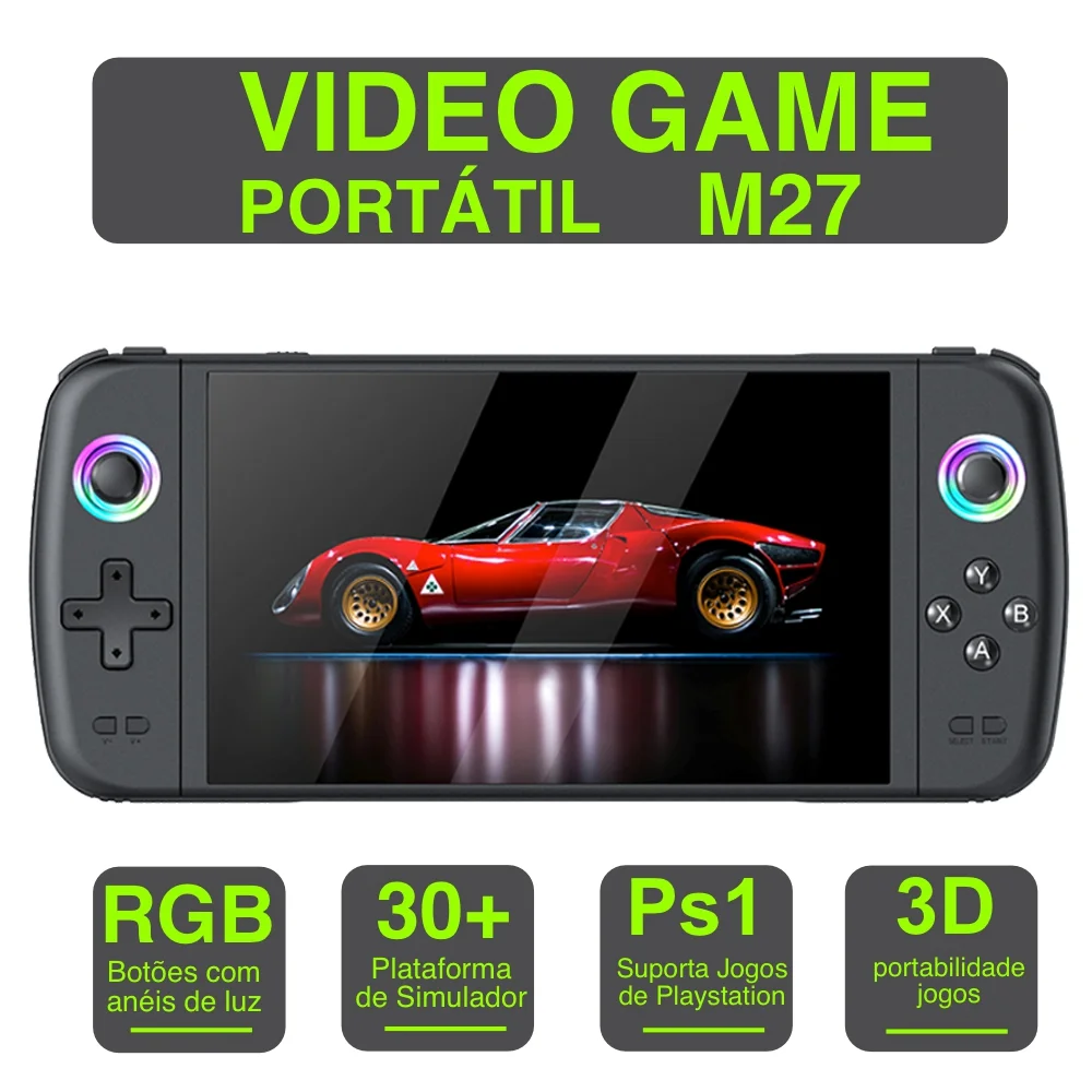 Console De Jogo Portátil Com Tela Ips De 7 " Sistema Emuelec RGB Lightning Nintendo 64, Dreamcast E Psp Console De Jogo Portátil Com Tela Ips De 7 " Sistema Emuelec RGB Lightning Nintendo 64, Dreamcast E Psp