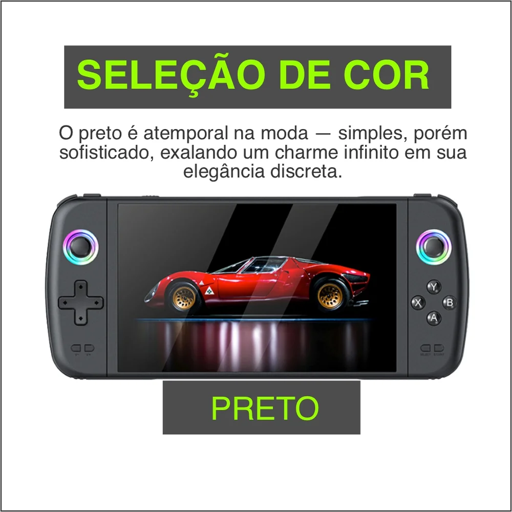 Console De Jogo Portátil Com Tela Ips De 7 " Sistema Emuelec RGB Lightning Nintendo 64, Dreamcast E Psp Console De Jogo Portátil Com Tela Ips De 7 " Sistema Emuelec RGB Lightning Nintendo 64, Dreamcast E Psp