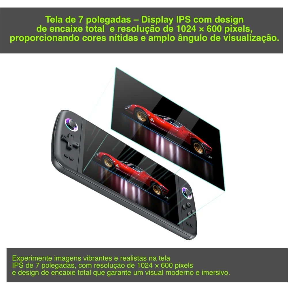 Console De Jogo Portátil Com Tela Ips De 7 " Sistema Emuelec RGB Lightning Nintendo 64, Dreamcast E Psp Console De Jogo Portátil Com Tela Ips De 7 " Sistema Emuelec RGB Lightning Nintendo 64, Dreamcast E Psp