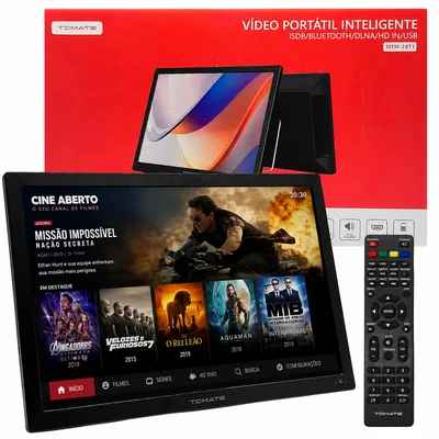 Tv Smart Inteligente 19" Tv Digital, Isdb-t, Bluetooth, Multi-tela, HDMI, Usb Tomate - Mtm-1911