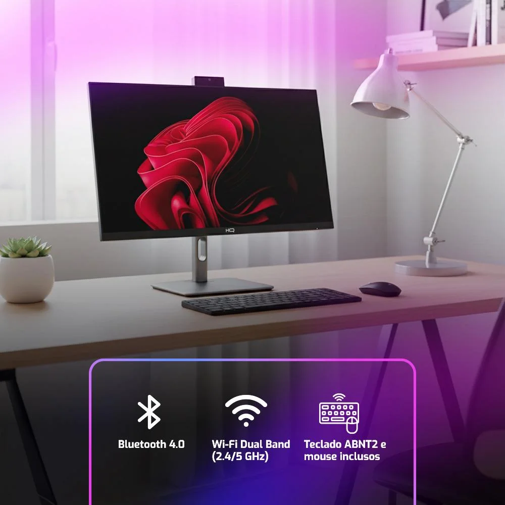 "Computador All In One 24"", Intel Core i5 11400 11ª Geração, 8GB Ddr4, SSD 512gb, WINDOWS 11  , Webcam, Wifi, Bluetooth, Hq Silver Aihqp-010" em Campinas