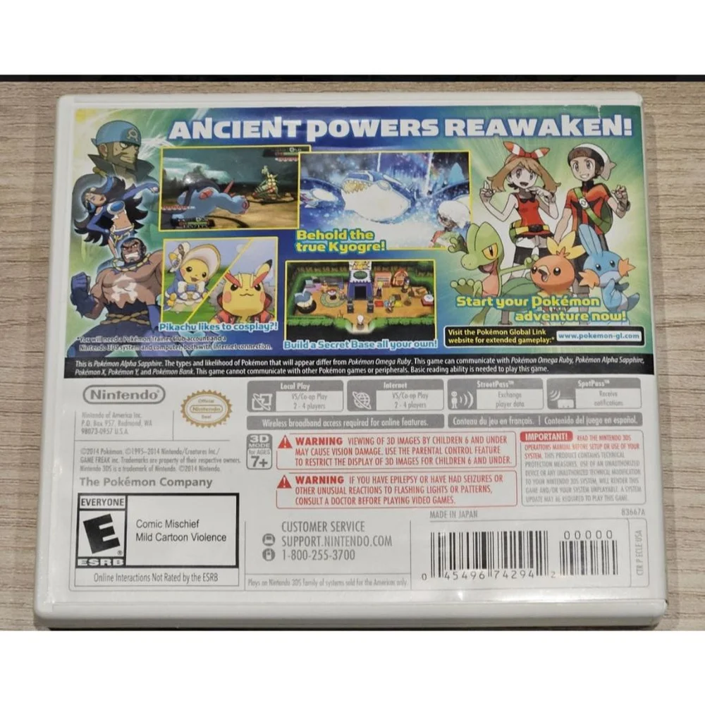 Ogo Pokemon Alpha Sapphire - Nintendo 3ds - Cartucho Fisico Com Estojo Lacrado Ogo Pokemon Alpha Sapphire - Nintendo 3ds - Cartucho Fisico Com Estojo Lacrado