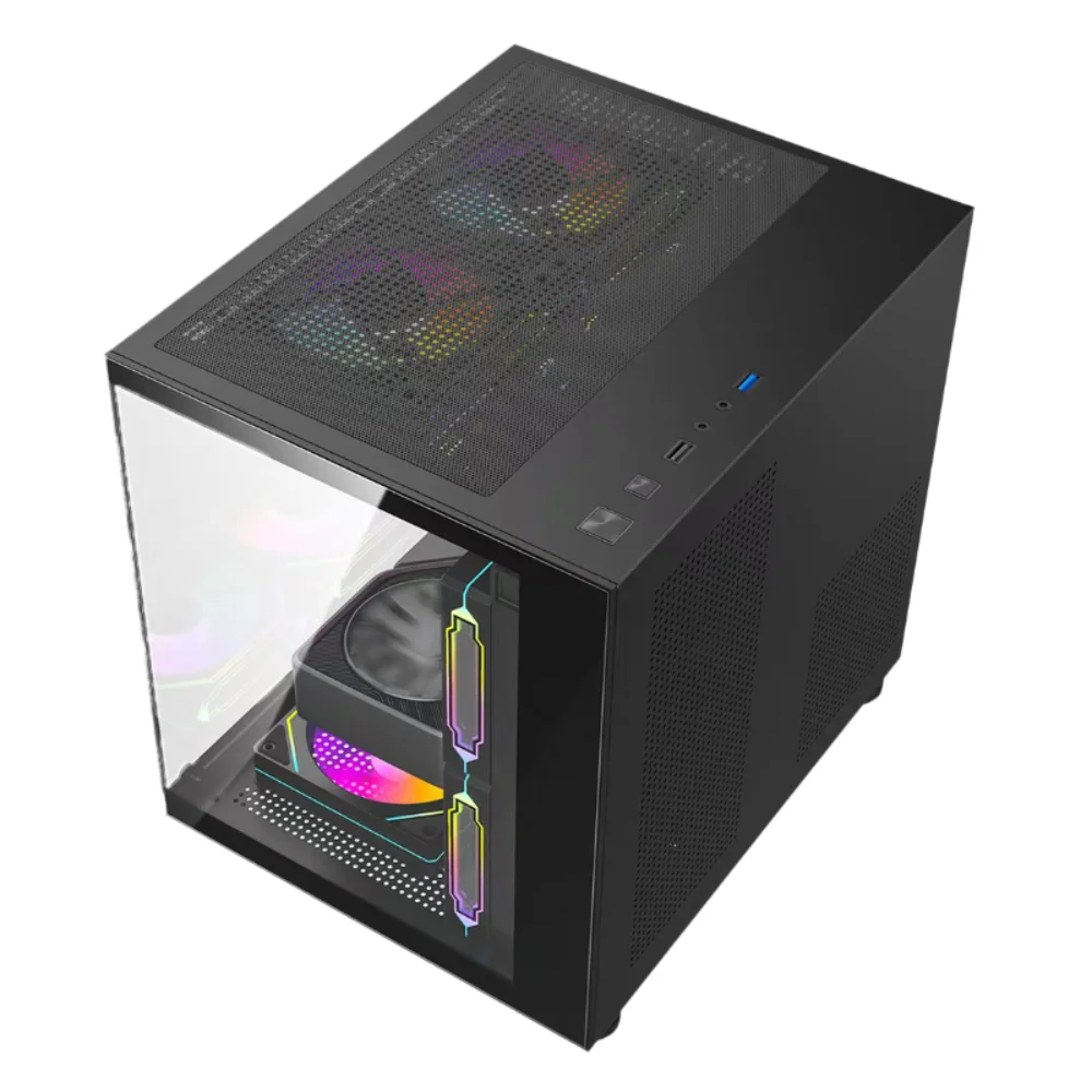 Gabinete Gamer Com 4 Fans Preto RGB Gb1796 - Hayom