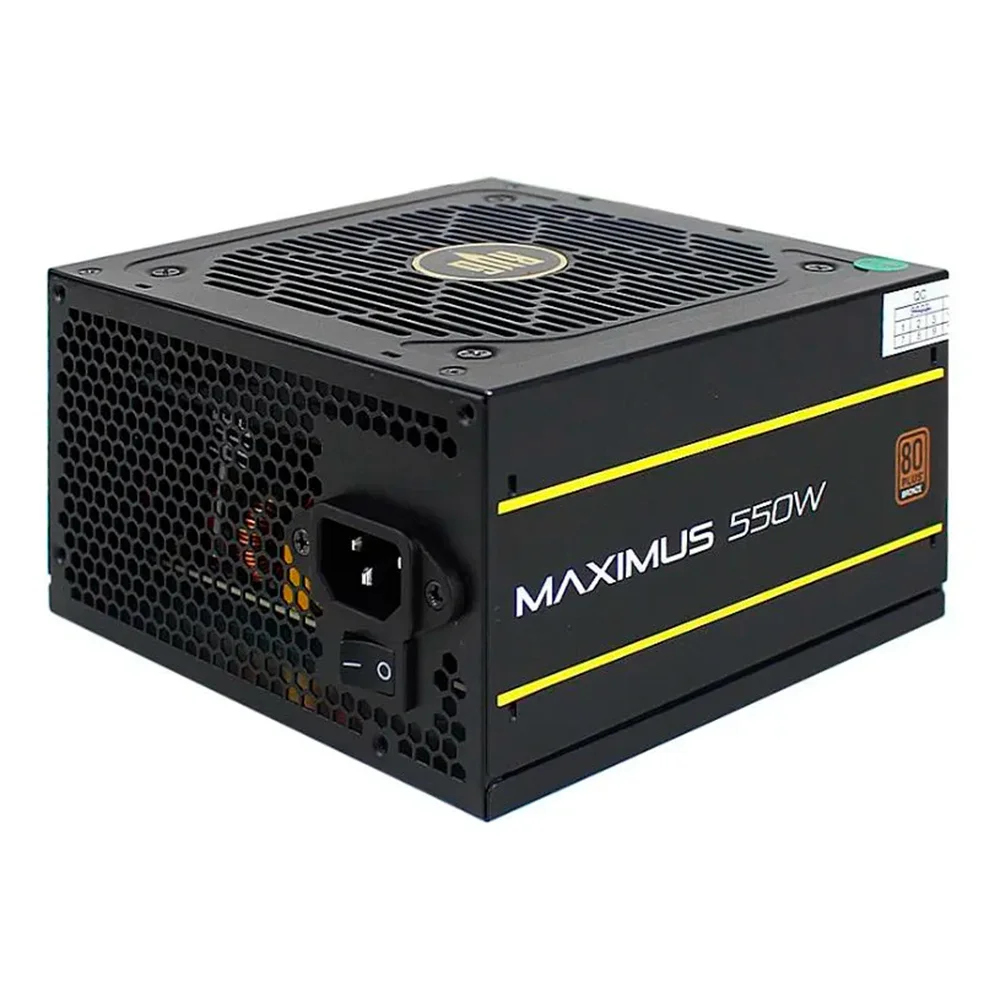 Fonte De Alimentação 550w Pfc Ativo PC Gamer Maximus 550w Pfc Ativo – 80 Plus Bronze