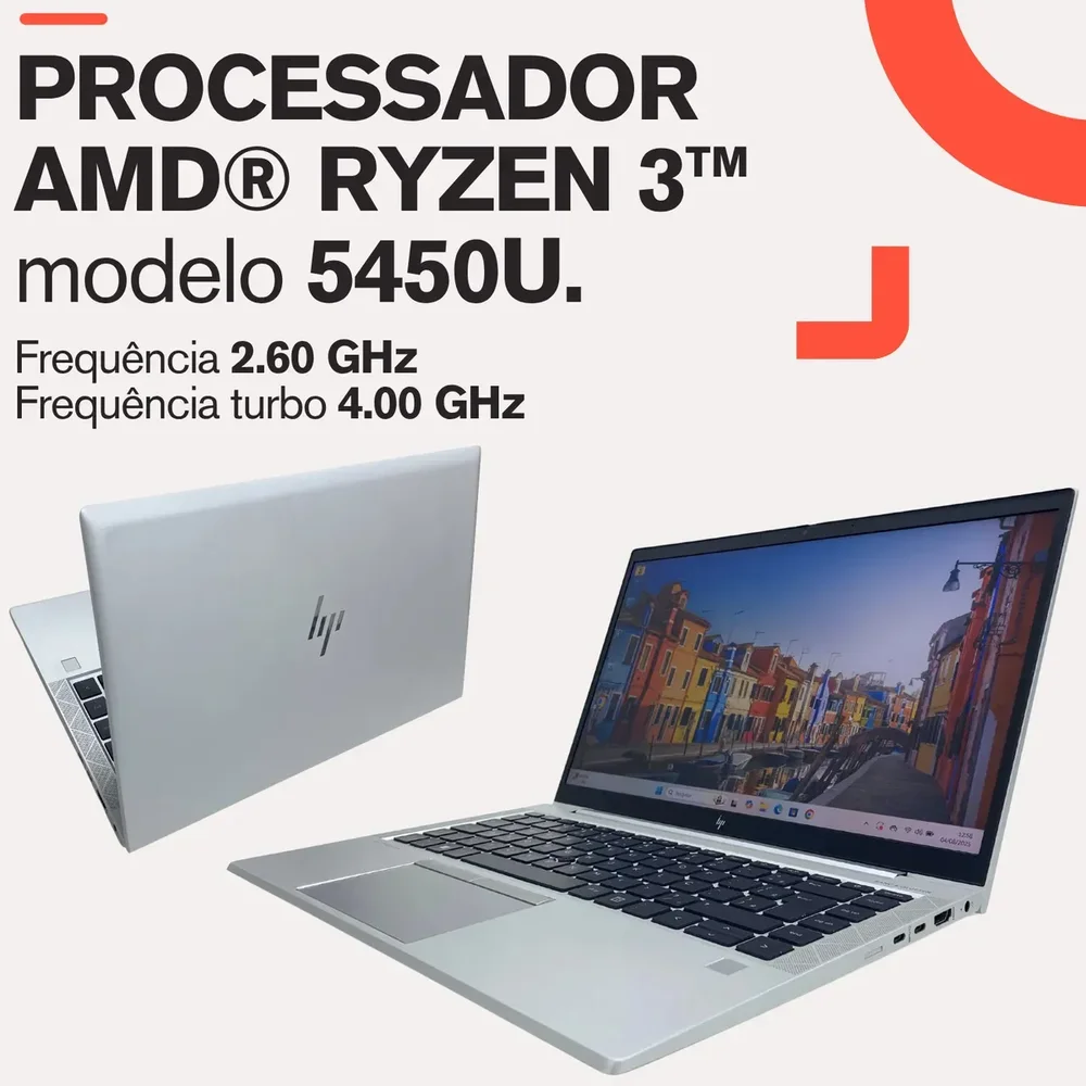Usado - Notebook Usado Hp 845 G8 Ryzen 3 5450u Pro SSD 256gb 8GB Video Vega 6 Biometria WINDOWS 11 Pro - view 3