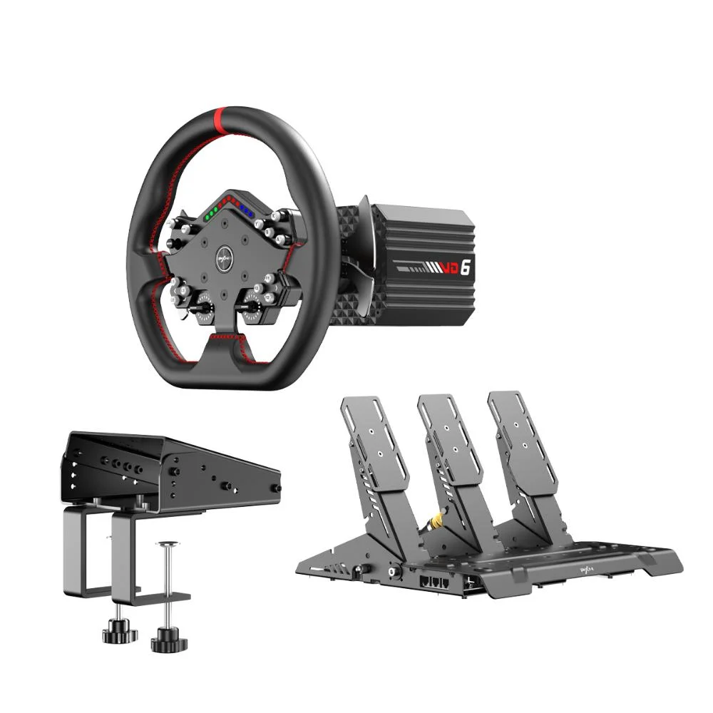 Kit Volante Gamer Direct Drive Torque 6nm Pxn Vd6 Com Pedais E Volante Wds R2 Para PC Kit Volante Gamer Direct Drive Torque 6nm Pxn Vd6 Com Pedais E Volante Wds R2 Para PC