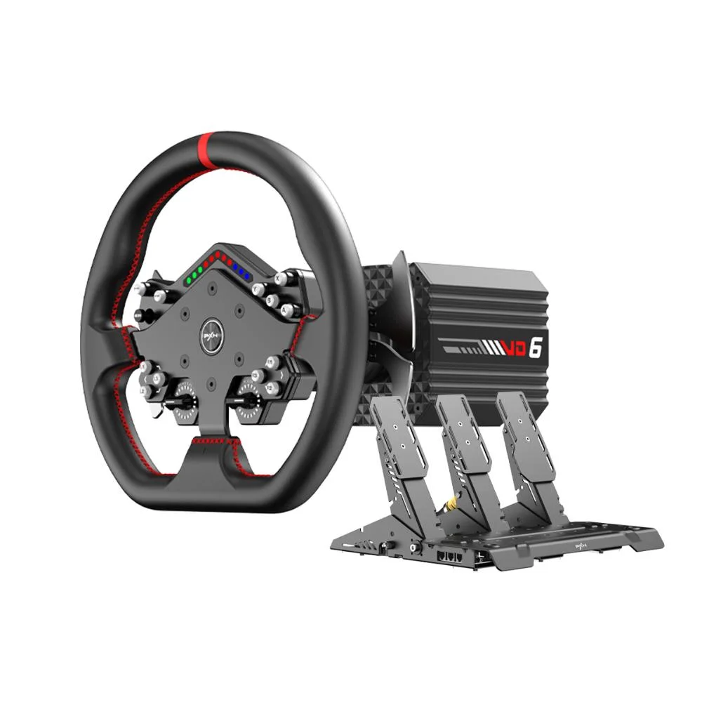 Kit Volante Gamer Direct Drive Torque 6nm Pxn Vd6 Com Pedais E Volante Wds R2 Para PC Kit Volante Gamer Direct Drive Torque 6nm Pxn Vd6 Com Pedais E Volante Wds R2 Para PC