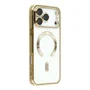 Capa Magnética Compatível com Magsafe para o iPhone 17 Pro Max - Proteção Completa nas Lentes das Câmeras e Carregamento por Aproximação Cor: Dourado