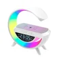 Luminaria LED G Com Caixa De Som Bluetooth, Relogio E Carregador De Inducao Branca